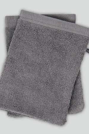 Bon Plan Lot de 2 gants de toilette 'Mila' anthracite
